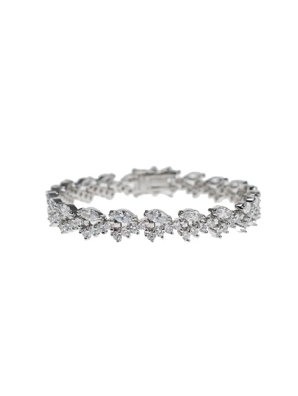 women’s crystal bangles -Round and Marquise CZ Bracelet