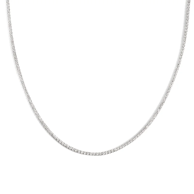 stunning statement necklaces for women -Riviere Spark Silver Necklace