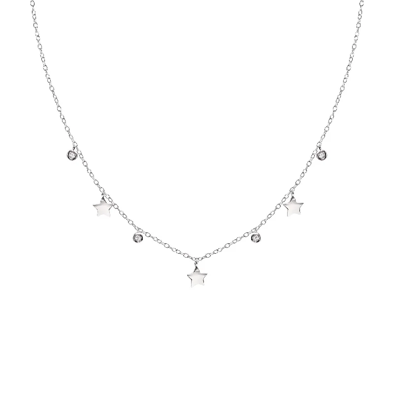 statement necklaces for women -Spark & Stars Silver Necklace