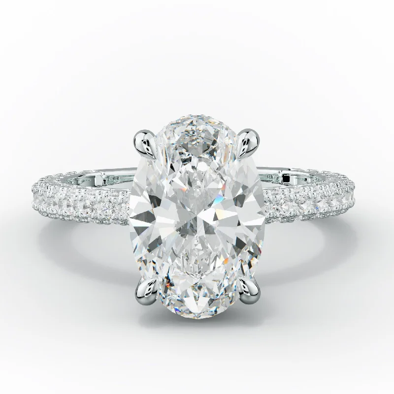 alternative engagement rings -Aurora Oval Diamond Engagement Ring