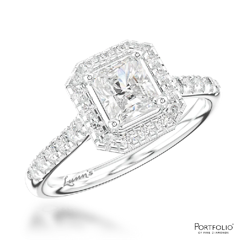 luxury engagement rings for women -Cluster 0.53ct F SI1 Diamond Platinum Ring