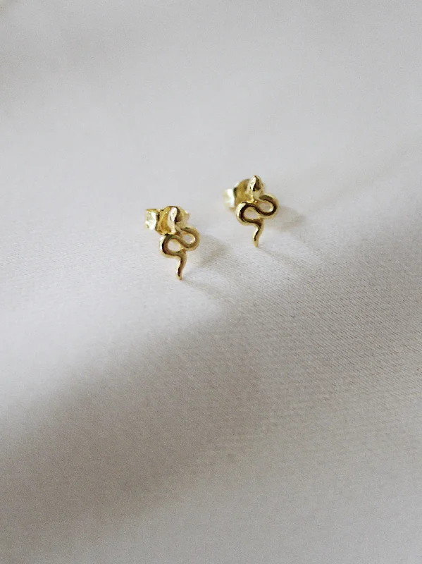 unique designer earrings -Mini Snake Studs