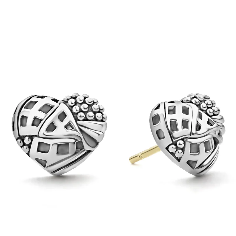 statement earrings for women -Keep Memory Alive Heart Stud Earrings