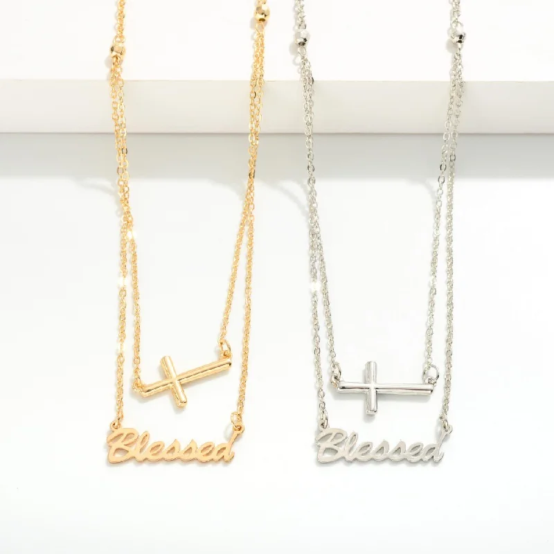 cute necklaces for women -Blessed Cross Necklace