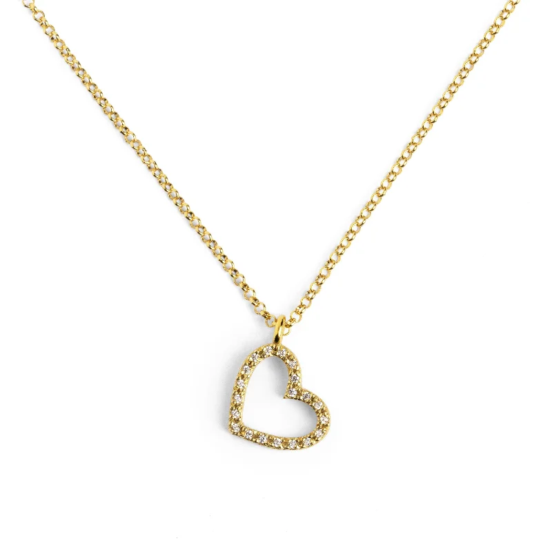 bridal necklaces for women -Heart Spark Gold Necklace