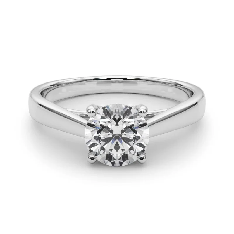 solitaire engagement rings for women -Bella Round Diamond Solitaire Engagement Ring