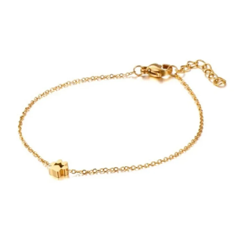 gold-plated bangles for women -Pawfect Minimalist Mini Paw Charm Bracelet Adjustable