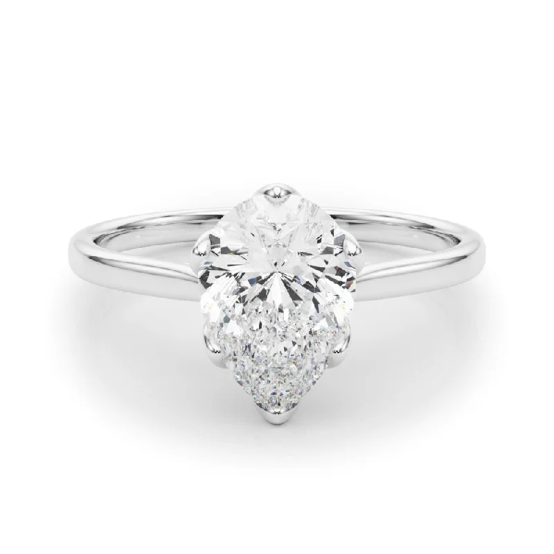 pear cut engagement rings for women -Esme Pear Cut Diamond Solitaire Engagement Ring