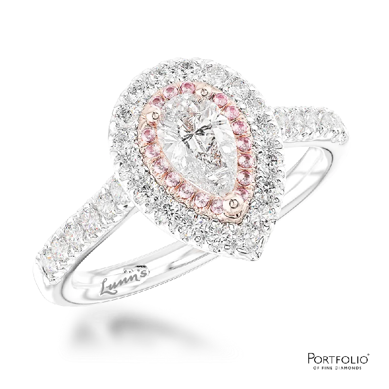 women’s promise rings -Cluster 0.30ct E SI1 Diamond Platinum/Rose Gold Ring