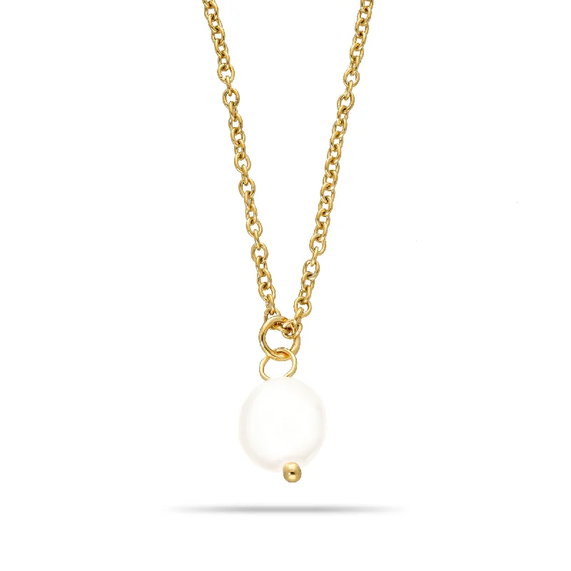 celestial necklaces for women -Pearl single necklace gold