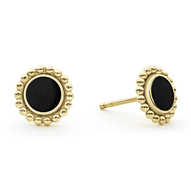 elegant pearl drop earrings -Covet Round Onyx Stud Earrings