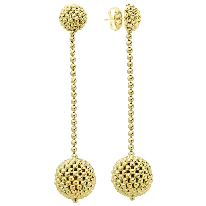 women’s earrings -Caviar Gold 18K Gold Caviar Ball Drop Earrings