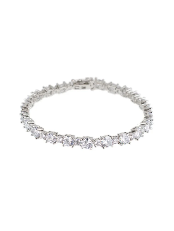 braided bangles for women -Round Stone Tennis Bracelet