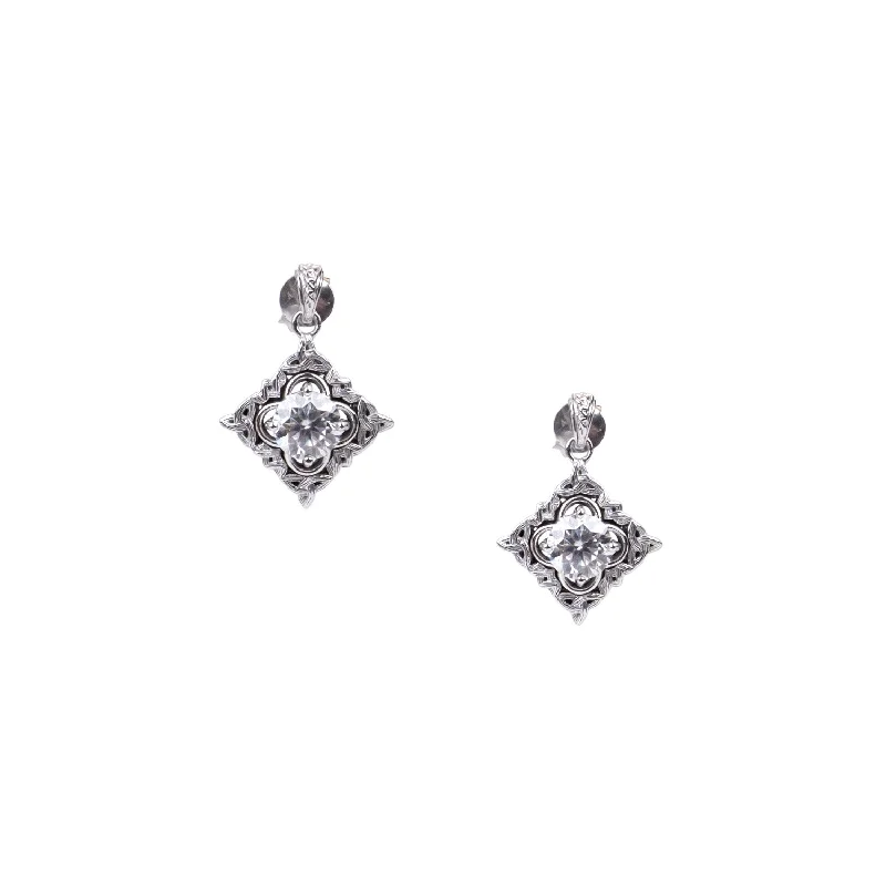 luxury diamond earrings -10k White Gold Celestial Earrings - 1.5 ct White Moissanite