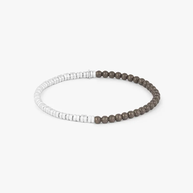 women’s bangles sets -Santorini Bracelet In Silver & Grey Titanium