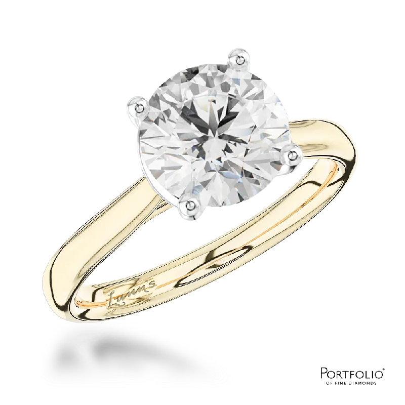 engagement rings for women -Solitaire 2.01ct G SI2 Diamond Yellow Gold/Platinum Ring