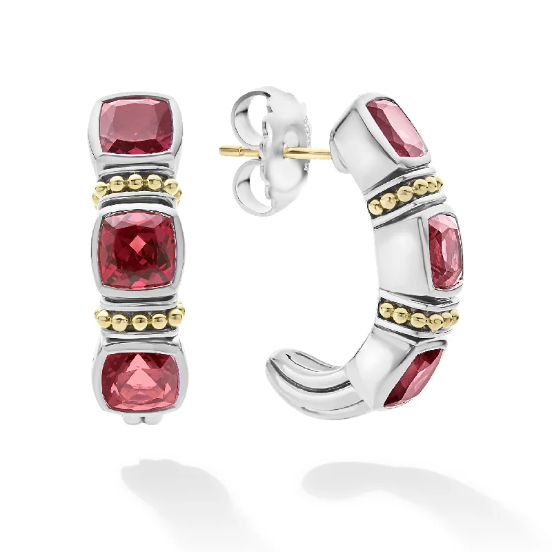 women’s earrings -Rittenhouse Rhodolite Garnet Hoop Earrings