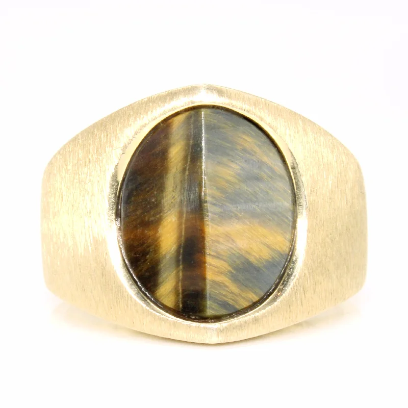 unique rings for women -Tiger's Eye Cocktail Ring | 6.00ct | SZ 10 |