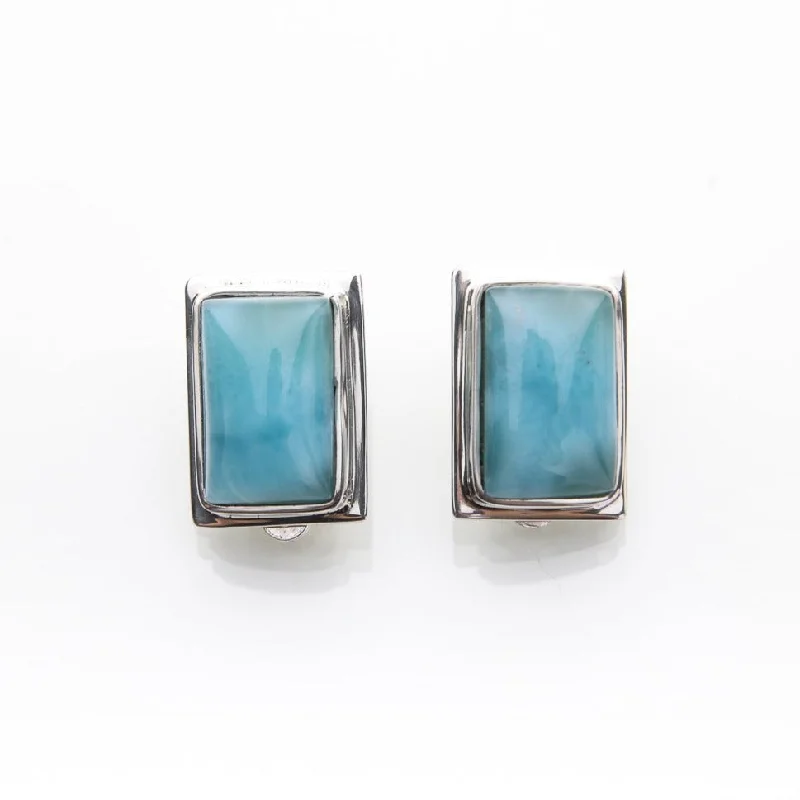 luxury earrings sets -Clip On Larimar Earrings Aisha