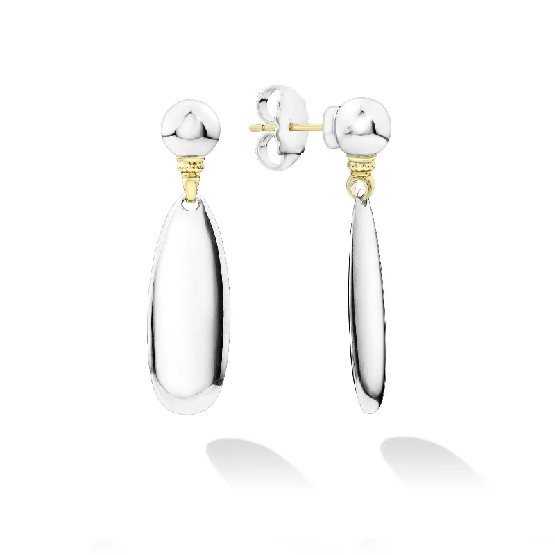 stud earrings for women -Beloved Smooth Silver Drop Earrings