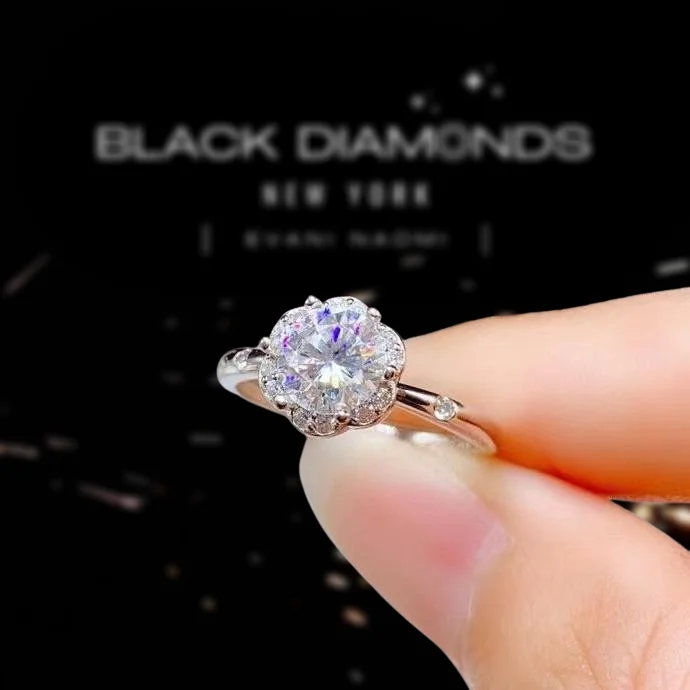 fancy cut engagement rings -Crackling 1.0 Ct Diamond Engagement Ring