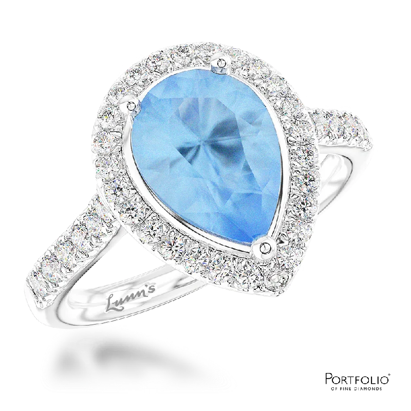 fashion rings for special events -Cluster 1.74ct Aquamarine Platinum Ring