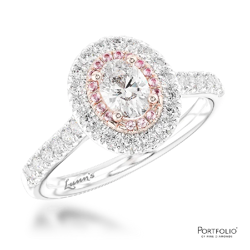 women’s platinum rings -Cluster 0.32ct G SI1 Diamond Platinum/Rose Gold Ring