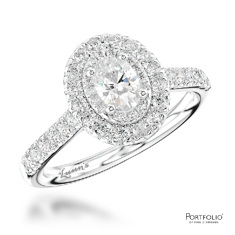 statement rings for women -Cluster 0.30ct D SI2 Diamond Platinum Ring