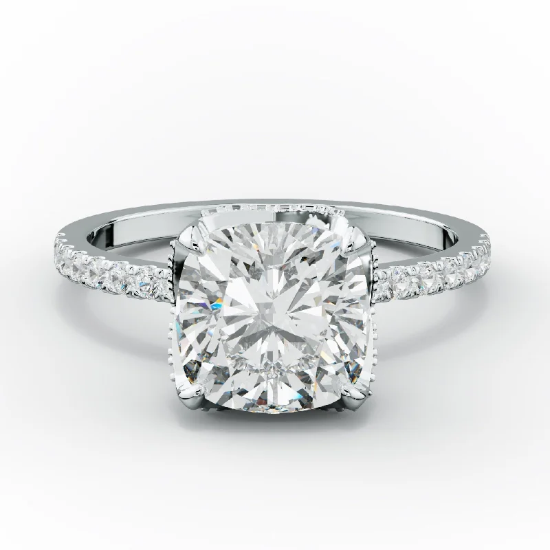 custom-designed engagement rings -Charlotte Cushion Cut Diamond Engagement Ring