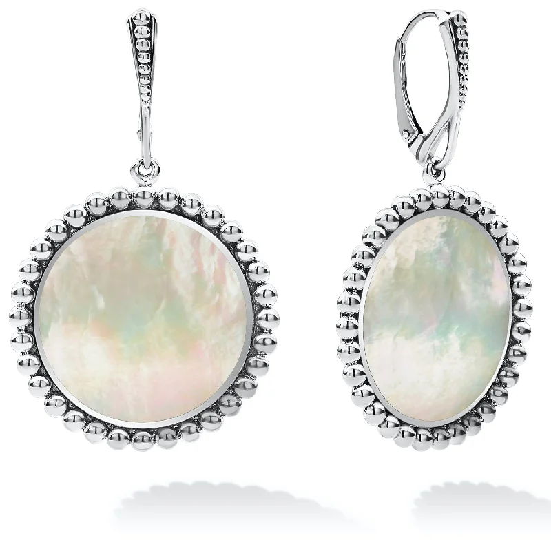 high-end earrings for women -Maya Mother of Pearl Circle Drop Earrings