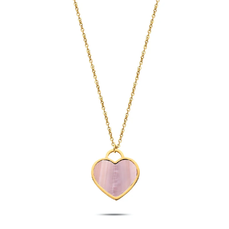 diamond necklaces for women -Heart pearl necklace gold