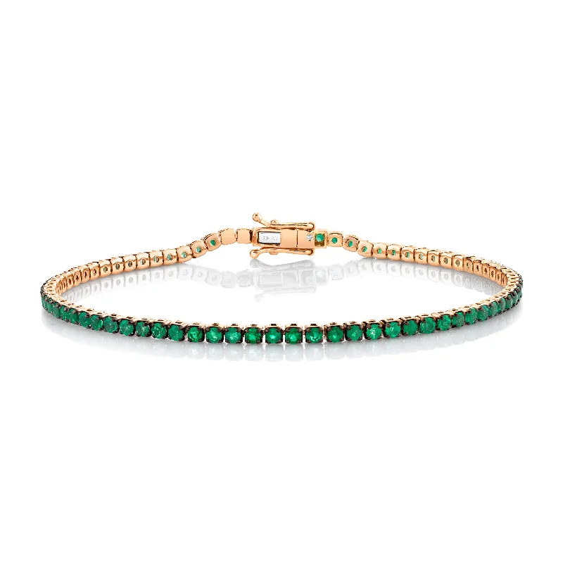 sparkling bracelets for women -EMERALD SINGLE LINE THREAD BRACELET