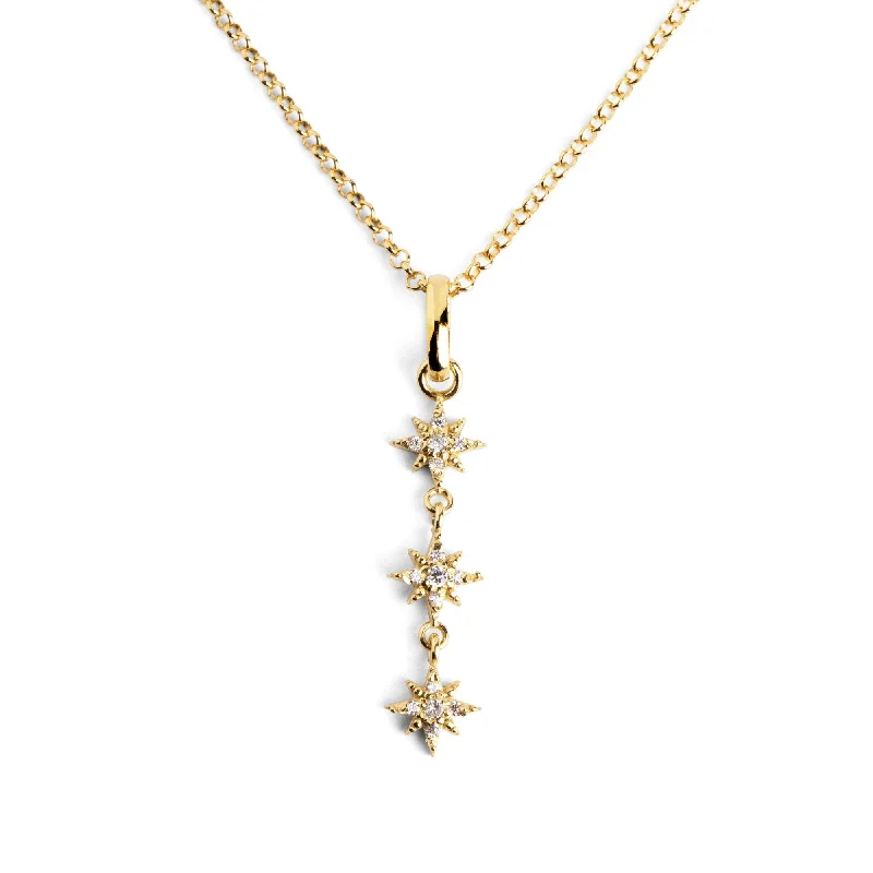 men’s and women’s matching necklaces -Polar Star 3 Gold Necklace