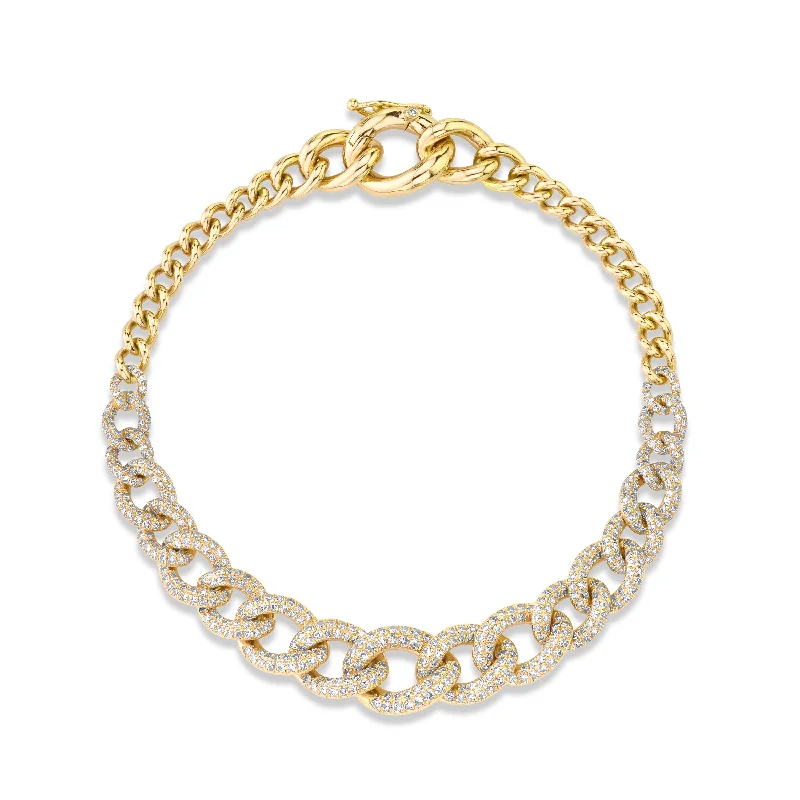 women’s custom bracelets -DIAMOND GRADUAL PAVE LINK BRACELET