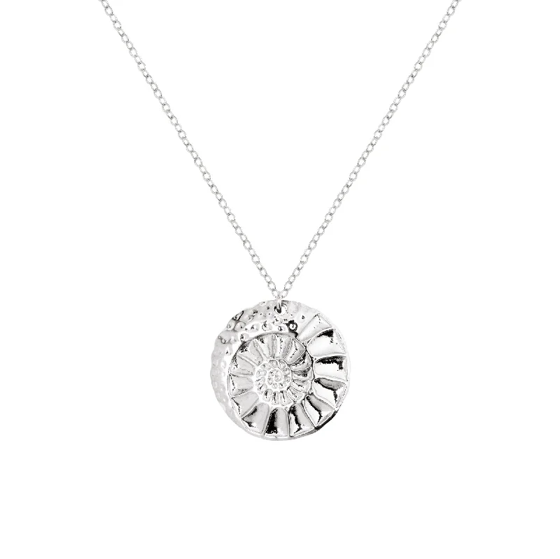 silver necklaces for women -Shell Medallion Necklace