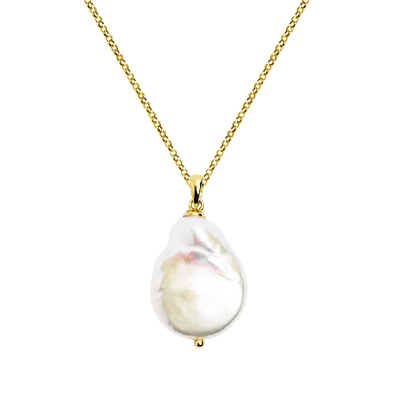 women’s heart necklaces -Pearl Gold Necklace