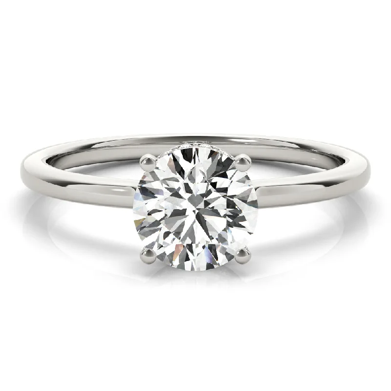 fancy cut engagement rings -Aimee Round Diamond Solitaire Engagement Ring