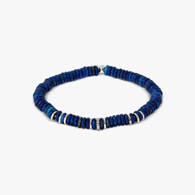 infinity bangle bracelets -Positano Beaded Bracelet With Blue Lapis