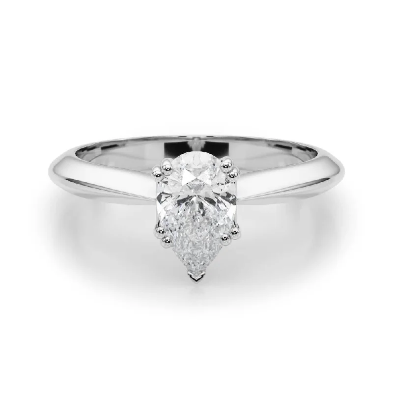 stunning engagement rings for women -Ava Pear Diamond Solitaire Engagement Ring