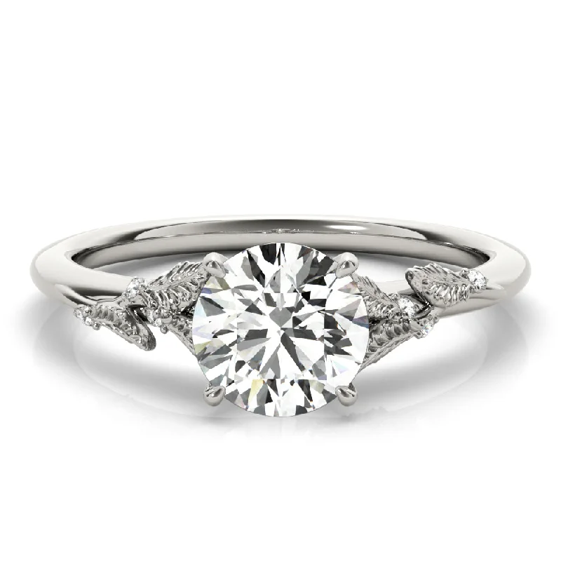 customized engagement rings -Laurel Round Diamond Solitaire Engagement Ring