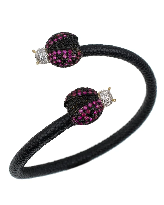 contemporary bangles for women -Ladybug flexible bracelet