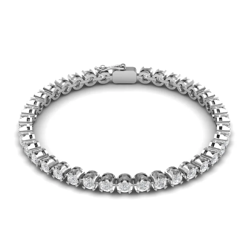 silver bangles for women -Fine Italian Silver Tennis Bracelet