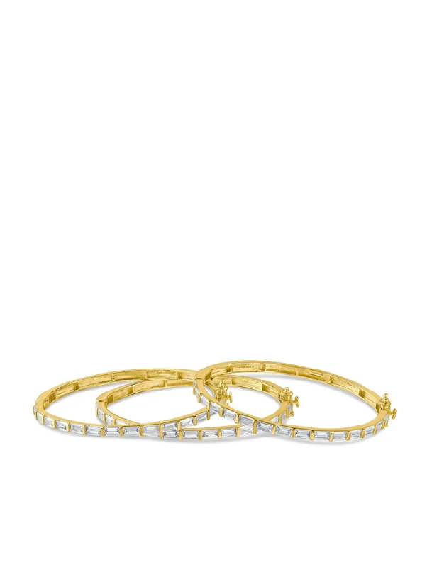 stylish bangles for women -Baguette CZ Bangle Set