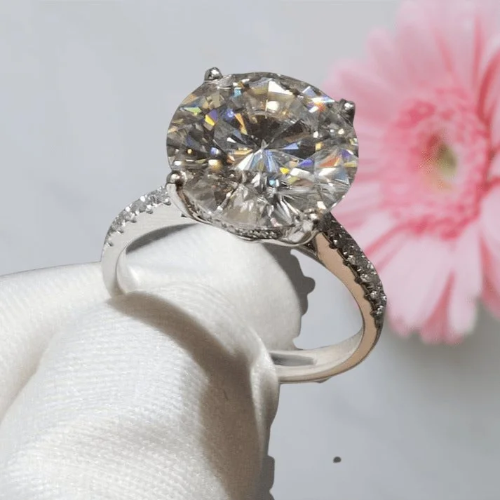 yellow gold engagement rings -18k White Gold 4ct Diamond Engagement Ring