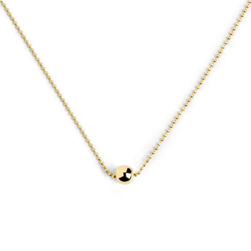 designer name necklaces for women -Single Dot Gold Necklace