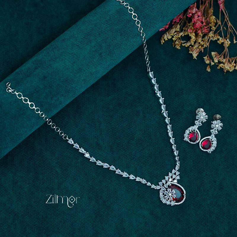 symbolic necklaces for women -OT1011217 - AD Stone Necklace Earrings Set