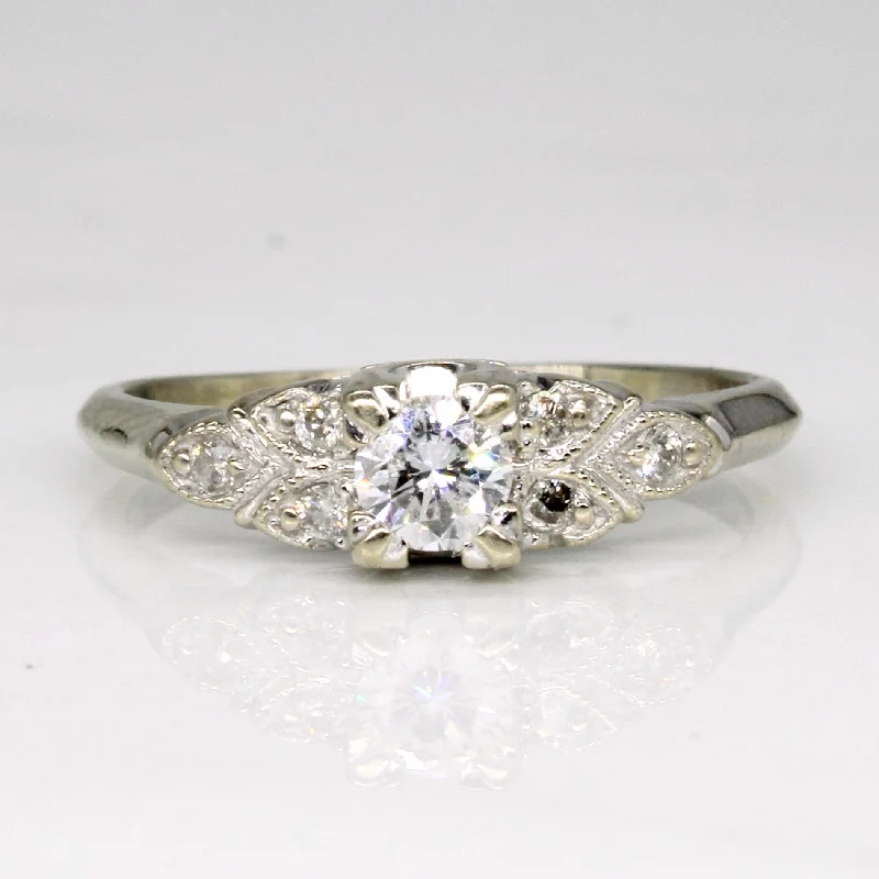 diamond engagement rings for women -Vintage Diamond Engagement Ring | 0.28ctw | SZ 6.25 |