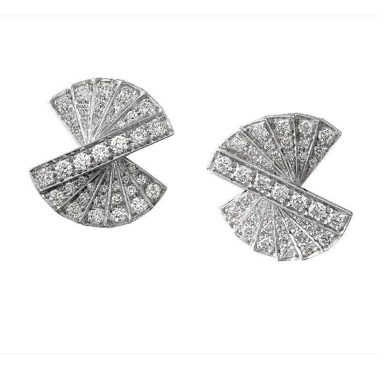 women’s chunky earrings -Levendi Diamond Stairway Earrings