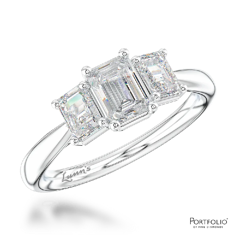 women’s wedding bands -Three Stone 0.50ct F VS1 Diamond Platinum Ring