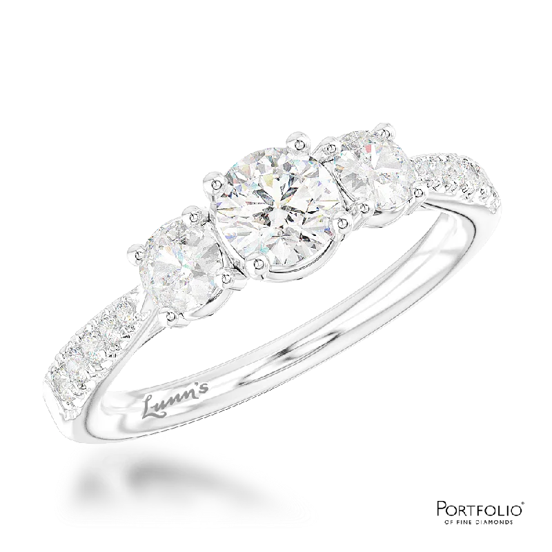 diamond engagement rings for women -Petite Skye Classic Three Stone 0.20ct G SI Diamond Platinum Ring